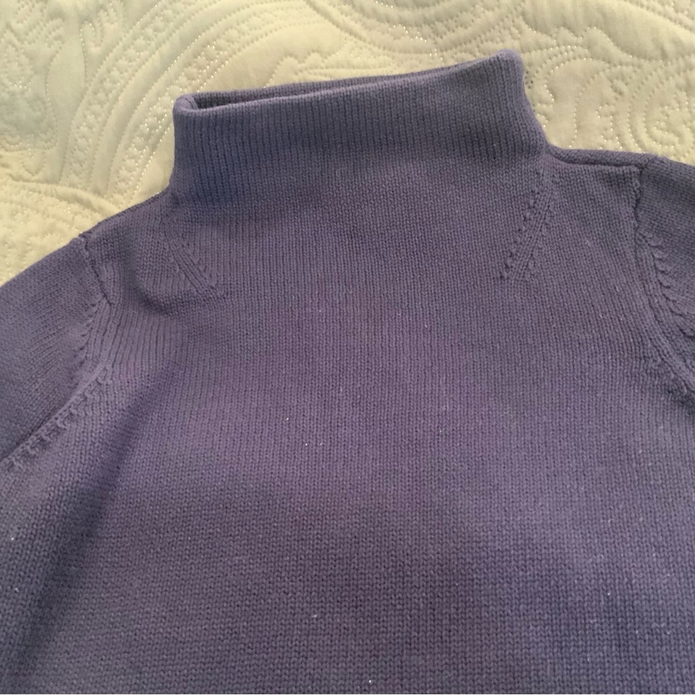 Ann Taylor Navy and Cream Cowl Neck Sweater - Picture 8 of 8
